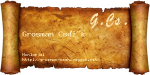 Grosman Csák névjegykártya